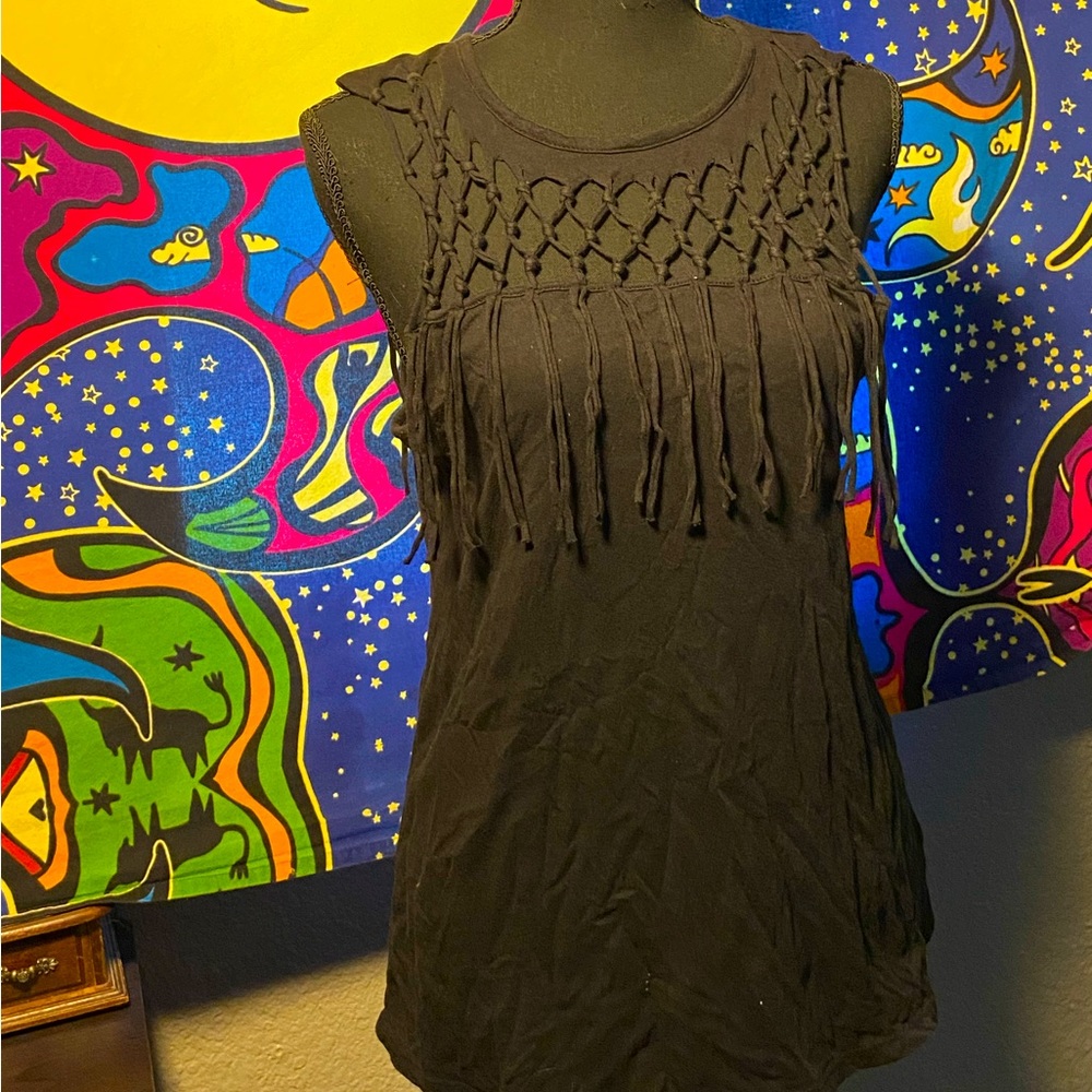 Tank top fringed